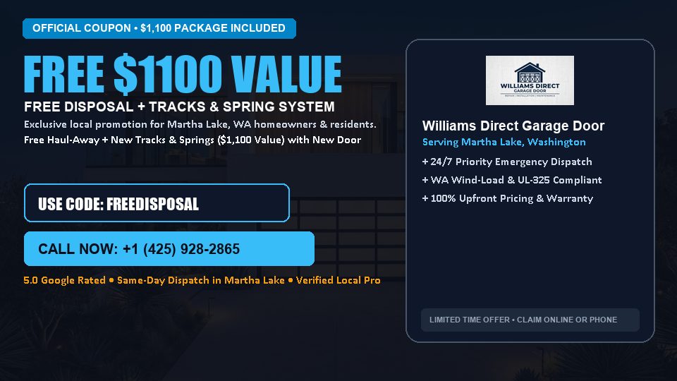 Williams Direct Garage Door FREE Haul-Away & Heavy-Duty Tracks with New Door in Martha Lake, WA